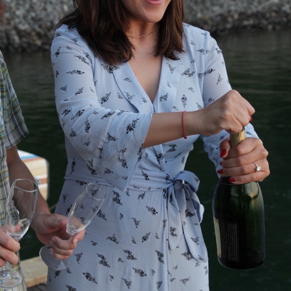 GANNI Floral-print georgette midi wrap dress - Picture 6 of 6